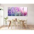 QUADRO IN 5 PARTI FIORI DI LAVANDA MAGICI - QUADRI DI FIORI - QUADRI