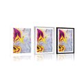 POSTER WITH MOUNT ABSTRACTION IN EBRU STYLE - ABSTRACT AND PATTERNED - POSTERS