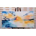 WANDBILD MEER UND UNTERGEHENDE SONNE IN AQUARELL - BILDER VON NATUR UND LANDSCHAFT - BILDER