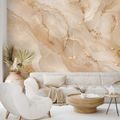 ZELFKLEVEND FOTOBEHANG BEIGE MARMER MET GOUDEN ADERS - MARMER FOTOBEHANG - FOTOBEHANG