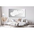 DECORATIVE PINBOARD BLACK AND WHITE MAP OF SLOVAKIA - PICTURES ON CORK - PICTURES