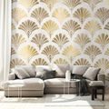 TAPÉTA ARANY ART DECO KAGYLÓK - MINTÁS TAPÉTÁK - TAPÉTÁK