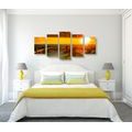 IMPRESSION SUR TOILE EN 5 PARTIES BEAU COUCHER DE SOLEIL - IMPRESSION SUR TOILE DE NATURE ET PAYSAGE - IMPRESSION SUR TOILE