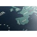 DECORATIVE PINBOARD EDUCATIONAL MAP WITH THE NAMES OF THE COUNTRIES OF THE EUROPEAN UNION - PICTURES ON CORK - PICTURES