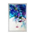 POSTER FASHIONABLE FEMALE FACE WITH ABSTRACT ELEMENTS - WOMEN - POSTERS