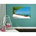 CANVAS PRINT WHITE SANDY BEACH ON THE ISLAND OF BAMBOO - PICTURES - 🔥 TOTAL SALE 🔥