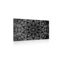 CANVAS PRINT HYPNOTIC MANDALA IN BLACK AND WHITE - BLACK AND WHITE PICTURES - PICTURES