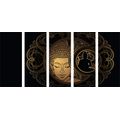 5-PIECE CANVAS PRINT HARMONIOUS POWER OF BUDDHA - PICTURES FENG SHUI - PICTURES