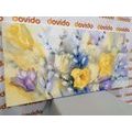 WANDBILD GELBE AQUARELLTULPEN - BILDER BLUMEN - BILDER