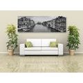 CANVAS PRINT FAMOUS CANAL IN VENICE IN BLACK AND WHITE - BLACK AND WHITE PICTURES - PICTURES