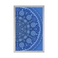 POSTER DEKORATIVES MANDALA MIT SPITZE IN BLAU - FENG SHUI - POSTER