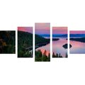 5-PIECE CANVAS PRINT LAKE AT SUNSET - PICTURES OF NATURE AND LANDSCAPE - PICTURES