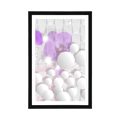 POSTER WITH MOUNT ORCHID ON AN ABSTRACT BACKGROUND - FLOWERS - POSTERS