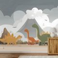TAPETA BAREVNÍ DINOSAUŘI V KRAJINĚ - DĚTSKÉ TAPETY - TAPETY