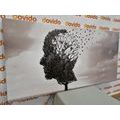 CANVAS PRINT TREE IN THE FORM OF A FACE - BLACK AND WHITE PICTURES - PICTURES