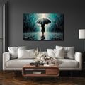 WANDBILD REGENTAG MIT REGENSCHIRM - BILDER VON MENSCHEN - BILDER