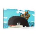 CANVAS PRINT PIRATE SHIP ON A WHALE - CHILDRENS PICTURES - PICTURES