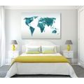 CANVAS PRINT GEOMETRIC WORLD MAP - PICTURES OF MAPS - PICTURES