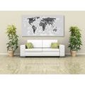 DECORATIVE PINBOARD BEAUTIFUL MAP WITH A BLACK AND WHITE TOUCH - PICTURES ON CORK - PICTURES