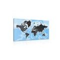 CANVAS PRINT MODERN WORLD MAP - PICTURES OF MAPS - PICTURES