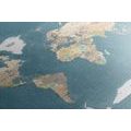 CANVAS PRINT WORLD MAP IN A STYLISH DESIGN - PICTURES OF MAPS - PICTURES