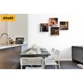 CANVAS PRINT SET DRINKS WITH TASTY SNACKS - SET OF PICTURES - PICTURES