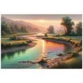 SAMOLEPÍCÍ TAPETA ZÁPAD SLUNCE NAD KLIDNOU ŘEKOU - TAPETY PŘÍRODA - TAPETY