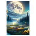 TABLOU NATURĂ NOCTURNĂ LINIȘTITĂ CU RÂU - TABLOU PĂDURE - TABLOURI