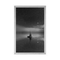 POSTER BOAT AT SEA IN BLACK AND WHITE - BLACK AND WHITE - POSTERS