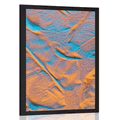 AFFICHE TEXTURE DE FEUILLES SUR UNE PLAGE DE SABLE - NATURE - AFFICHES