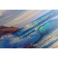 CANVAS PRINT SEA WAVES ON THE COAST - PICTURES OF NATURE AND LANDSCAPE - PICTURES