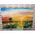 CANVAS PRINT OIL PAINTING OF MEADOW FLOWERS - PICTURES OF NATURE AND LANDSCAPE - PICTURES