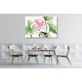 CANVAS PRINT WATERCOLOR LOTUS FLOWER - PICTURES FLOWERS - PICTURES