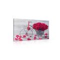 CANVAS PRINT BIKE FULL OF ROSES - PICTURES FLOWERS - PICTURES