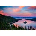 CANVAS PRINT LAKE AT SUNSET - PICTURES OF NATURE AND LANDSCAPE - PICTURES