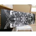 CANVAS PRINT MODERN MANDALA WITH AN ORIENTAL PATTERN IN BLACK AND WHITE - BLACK AND WHITE PICTURES - PICTURES