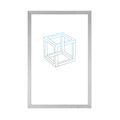 POSTER CON PASSEPARTOUT CUBO IN STILE MINIMAL - MOTIVI DALLA NOSTRA OFFICINA - POSTER