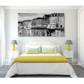 CANVAS PRINT OIL PAINTING OF VENICE IN BLACK AND WHITE - BLACK AND WHITE PICTURES - PICTURES