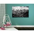 CANVAS PRINT BEAUTIFUL MOUNTAIN PANORAMA IN BLACK AND WHITE - BLACK AND WHITE PICTURES - PICTURES