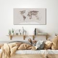 OBRAZ NA KORKU MAPA SVĚTA V BÉŽOVÉ - PICTURES ON CORK - PICTURES