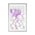 POSTER WITH MOUNT ORCHID ON AN ABSTRACT BACKGROUND - FLOWERS - POSTERS