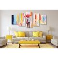 5-PIECE CANVAS PRINT WALK IN THE RAIN - PICTURES LOVE - PICTURES