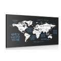 CANVAS PRINT MAP OF THE WORLD IN A MODERN DESIGN - PICTURES OF MAPS - PICTURES