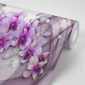 WALLPAPER PURPLE FLOWERS ON AN ABSTRACT BACKGROUND - WALLPAPERS FLOWERS - WALLPAPERS