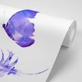 PAPIER PEINT AUTOCOLLANT PLUME AVEC UN PAPILLON DANS UN DESIGN VIOLET - PAPIERS PEINTS AUTOCOLLANTS - PAPIER PEINT