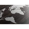 CANVAS PRINT WORLD MAP ON WOOD - PICTURES OF MAPS - PICTURES