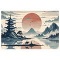 WANDBILD JAPANISCHE LANDSCHAFT MIT REITER - BILDER - 🔥 TOTALAUSVERKAUF