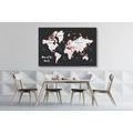 DECORATIVE PINBOARD UNIQUE WORLD MAP - PICTURES ON CORK - PICTURES