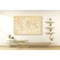 IMPRESSION SUR TOILE CARTE DANS UN DESIGN BEIGE - CARTES D'IMPRESSIONS SUR TOILE - IMPRESSION SUR TOILE