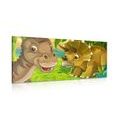TABLEAU SUR TOILE – DINOSAURES JOYEUX - TABLEAUX POUR ENFANTS - TABLEAUX